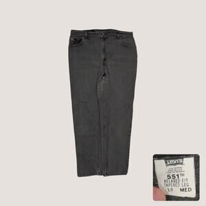Vintage 90s Levis 551 Faded Black High Waist Tapered Jeans Womens 18 36x31